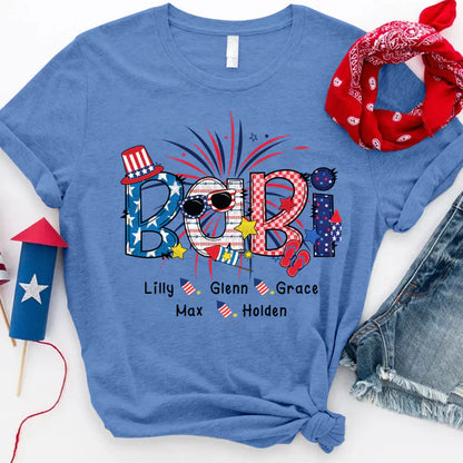 Patriotic Doodle 4th Of July Babi And Grandkid CTH01 T-Shirt