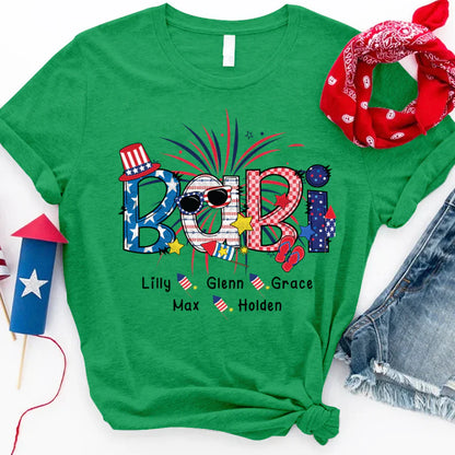 Patriotic Doodle 4th Of July Babi And Grandkid CTH01 T-Shirt