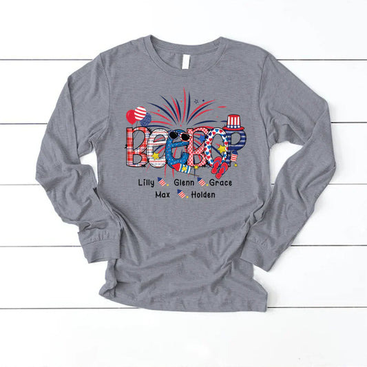 Patriotic Doodle 4th Of July Beebop And Grandkid CTH01 Longsleeve