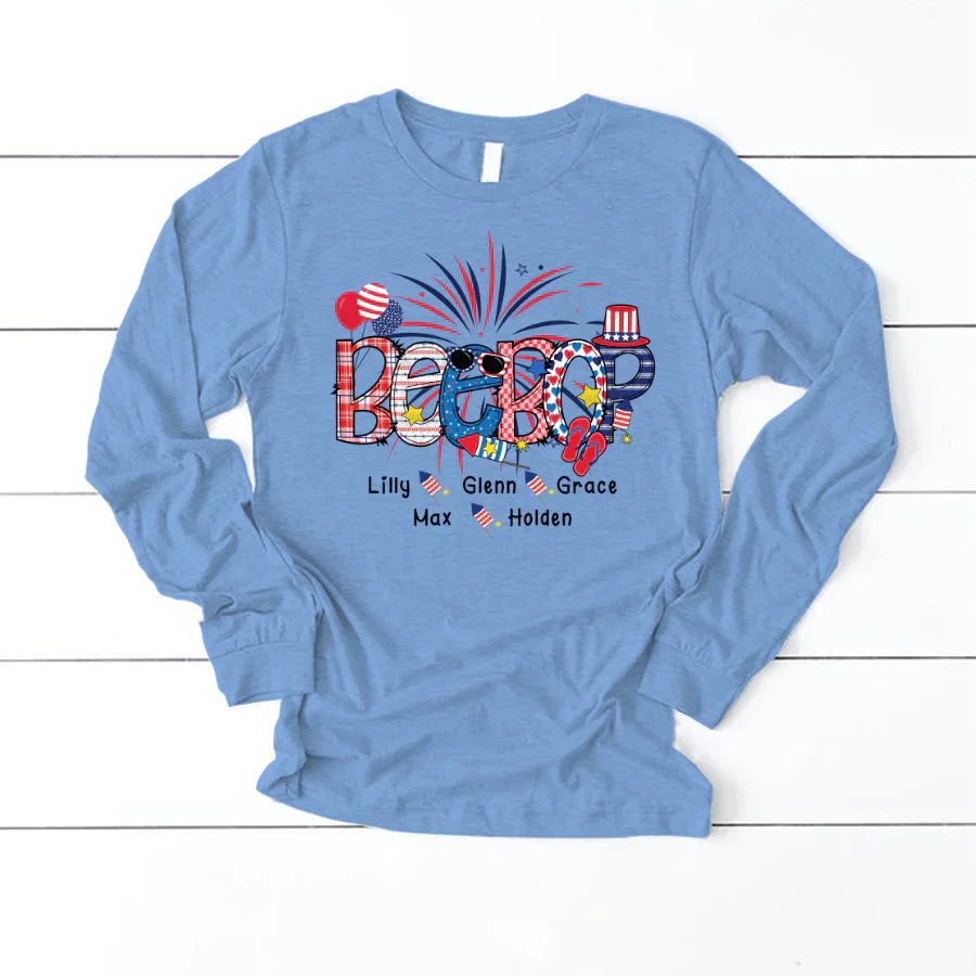 Patriotic Doodle 4th Of July Beebop And Grandkid CTH01 Longsleeve