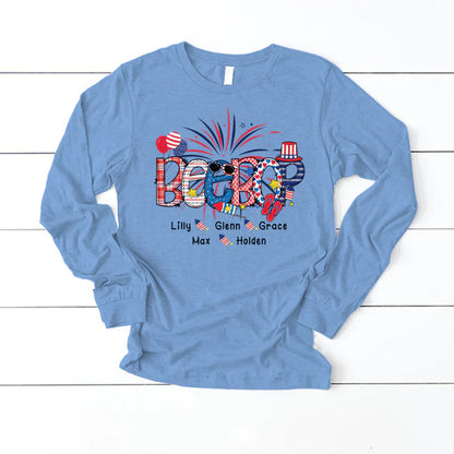 Patriotic Doodle 4th Of July Beebop And Grandkid CTH01 Longsleeve