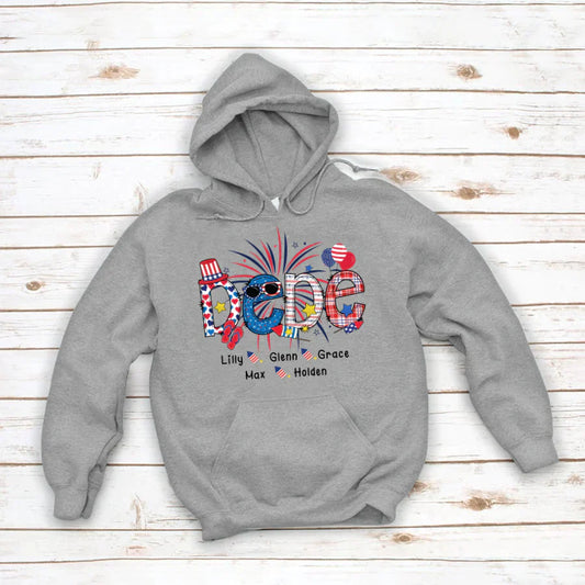 Patriotic Doodle 4th Of July Dede And Grandkid CTH01 Hoodie