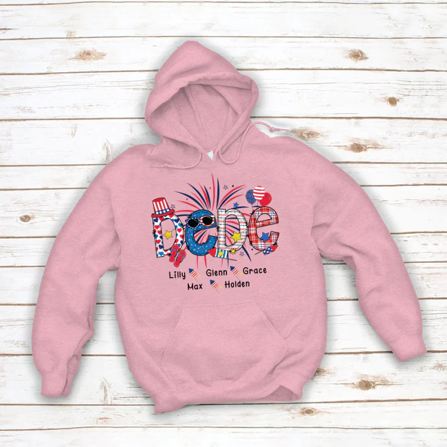 Patriotic Doodle 4th Of July Dede And Grandkid CTH01 Hoodie