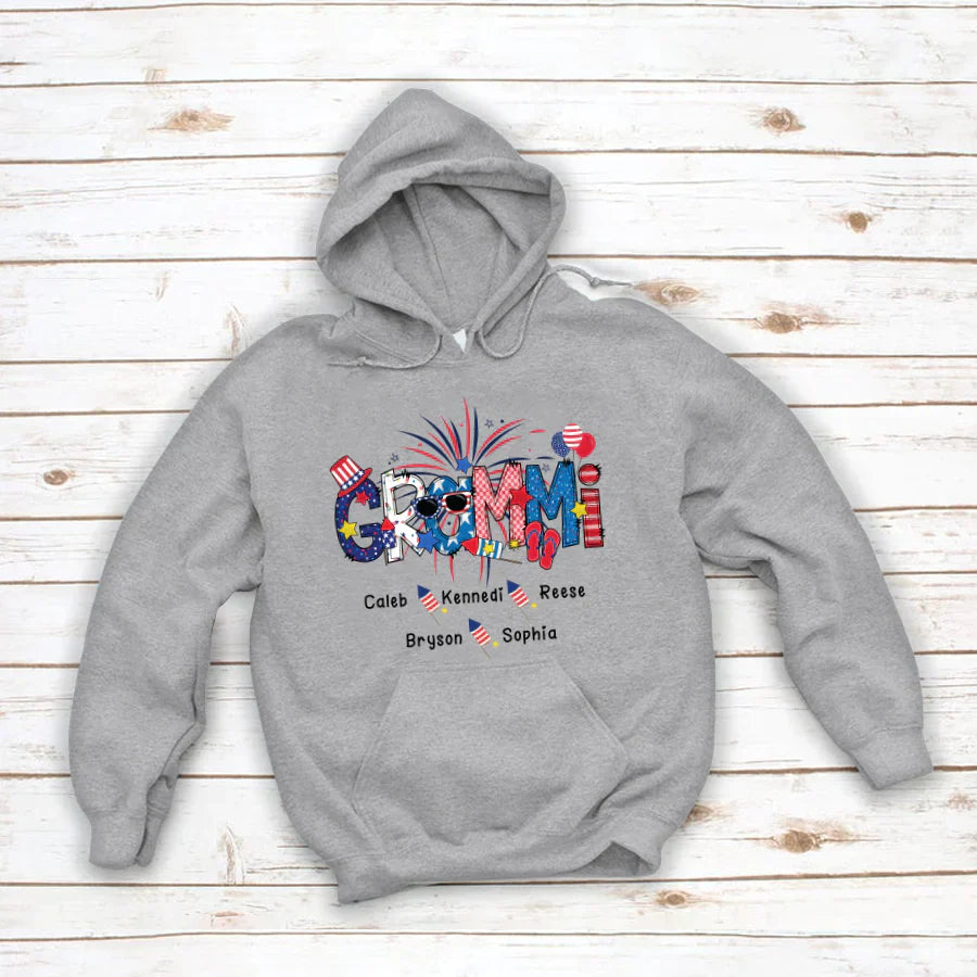 Patriotic Doodle 4th Of July GRAMMI And Grandkid CTH01 Hoodie