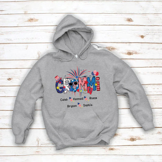 Patriotic Doodle 4th Of July GRAMMI And Grandkid CTH01 Hoodie