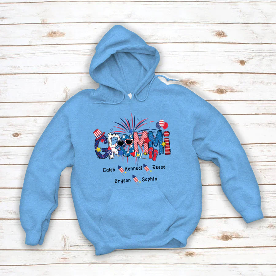 Patriotic Doodle 4th Of July GRAMMI And Grandkid CTH01 Hoodie