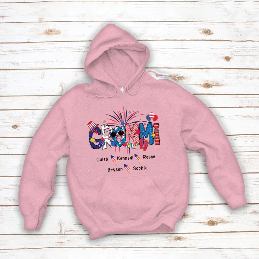 Patriotic Doodle 4th Of July GRAMMI And Grandkid CTH01 Hoodie
