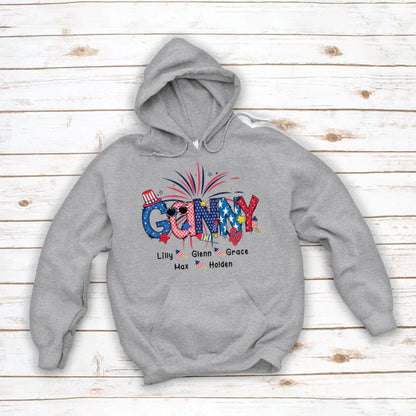 Patriotic Doodle 4th Of July Ganny And Grandkid CTH01 Hoodie
