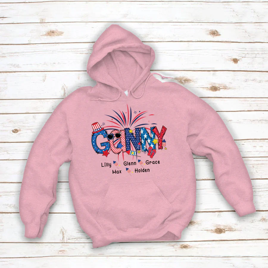 Patriotic Doodle 4th Of July Ganny And Grandkid CTH01 Hoodie