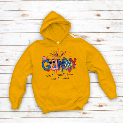 Patriotic Doodle 4th Of July Ganny And Grandkid CTH01 Hoodie