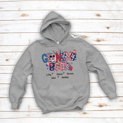 Patriotic Doodle 4th Of July Grandma Bear And Grandkid CTH01 Hoodie