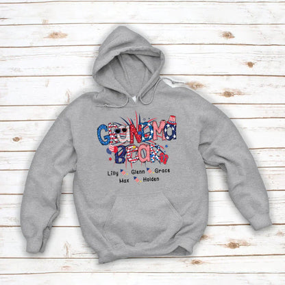 Patriotic Doodle 4th Of July Grandma Bear And Grandkid CTH01 Hoodie