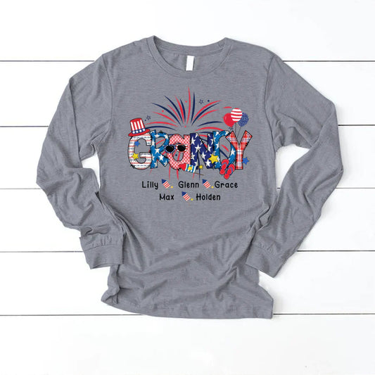 Patriotic Doodle 4th Of July Grandy And Grandkid CTH01 Longsleeve
