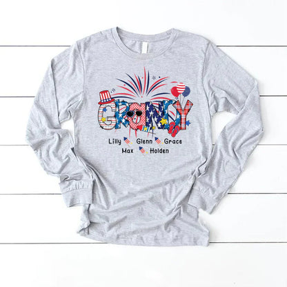 Patriotic Doodle 4th Of July Grandy And Grandkid CTH01 Longsleeve