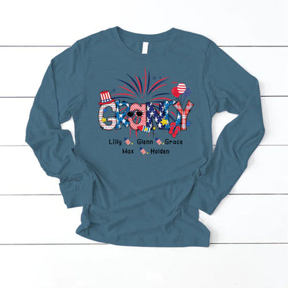 Patriotic Doodle 4th Of July Grandy And Grandkid CTH01 Longsleeve