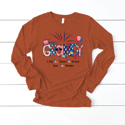 Patriotic Doodle 4th Of July Grandy And Grandkid CTH01 Longsleeve