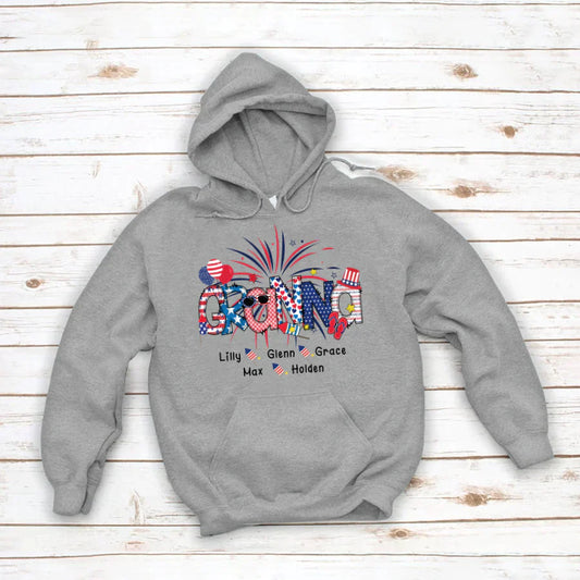 Patriotic Doodle 4th Of July Granna And Grandkid CTH01 Hoodie