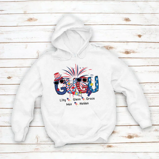 Patriotic Doodle 4th Of July Gugu And Grandkid CTH01 Hoodie