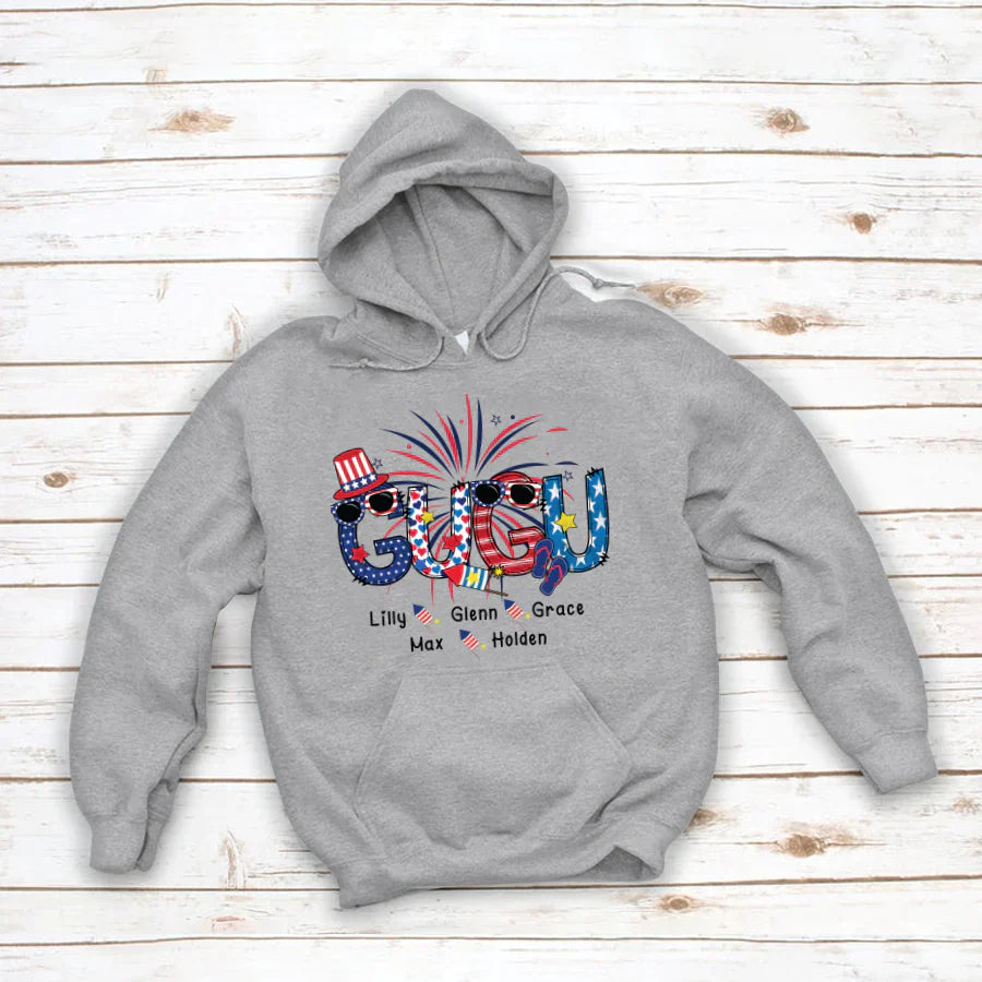 Patriotic Doodle 4th Of July Gugu And Grandkid CTH01 Hoodie