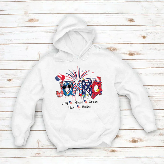 Patriotic Doodle 4th Of July Jamma And Grandkid CTH01 Hoodie