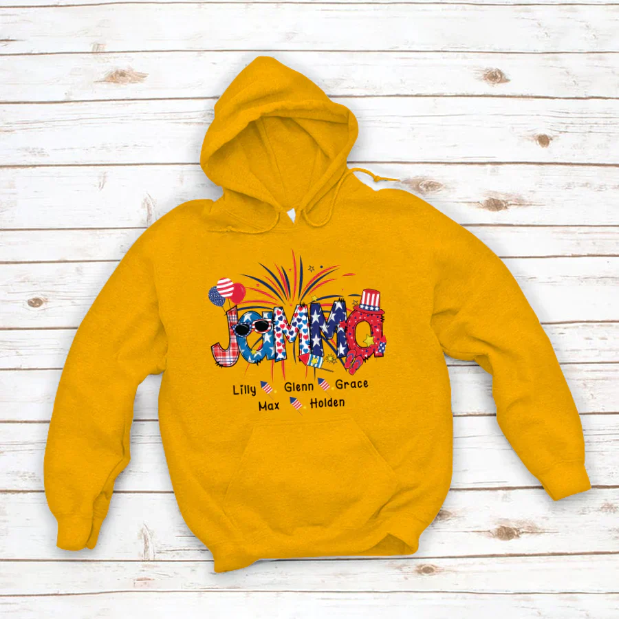 Patriotic Doodle 4th Of July Jamma And Grandkid CTH01 Hoodie