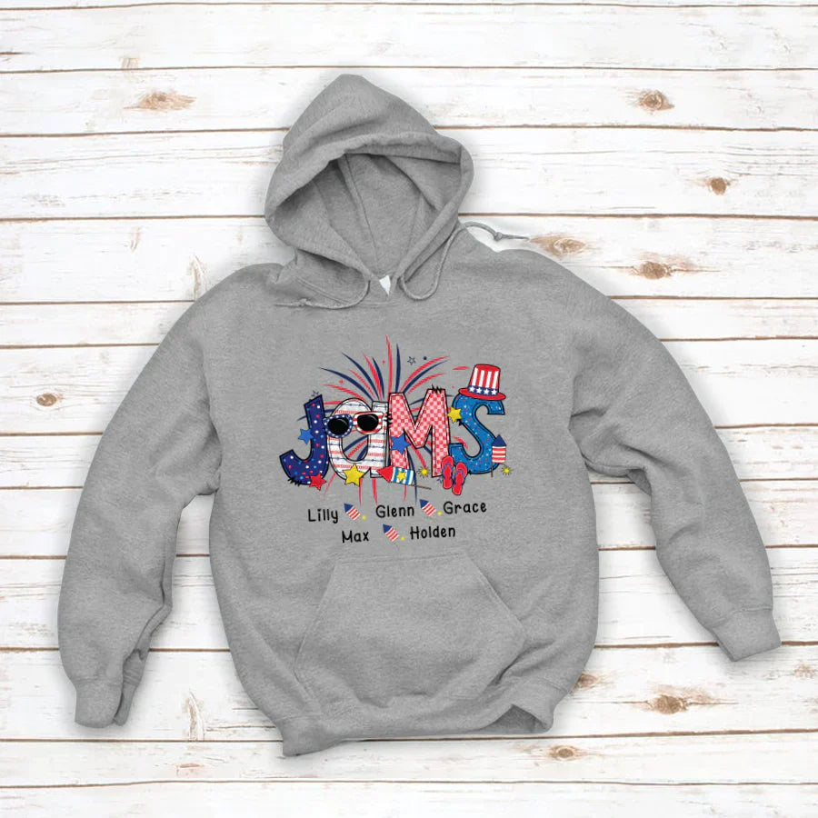 Patriotic Doodle 4th Of July Jams And Grandkid CTH01 Hoodie