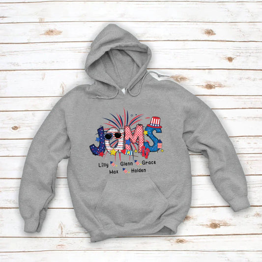 Patriotic Doodle 4th Of July Jams And Grandkid CTH01 Hoodie