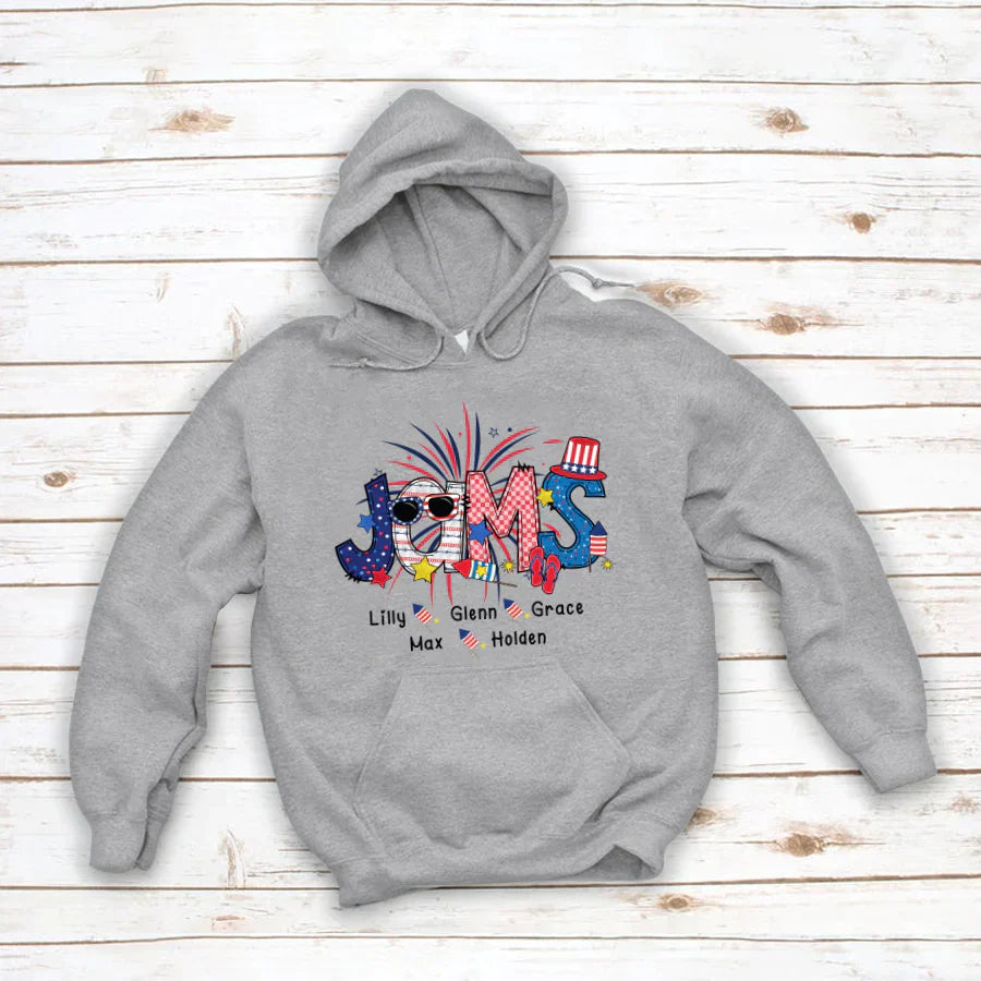 Patriotic Doodle 4th Of July Jams And Grandkid CTH01 Hoodie