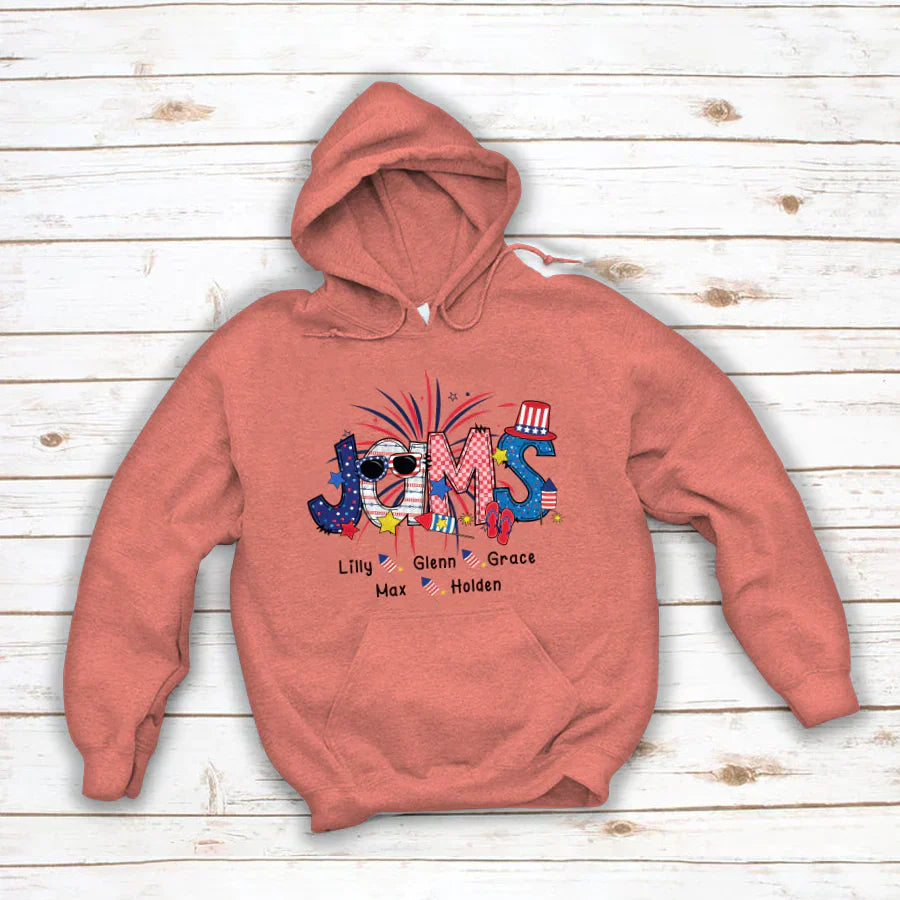 Patriotic Doodle 4th Of July Jams And Grandkid CTH01 Hoodie
