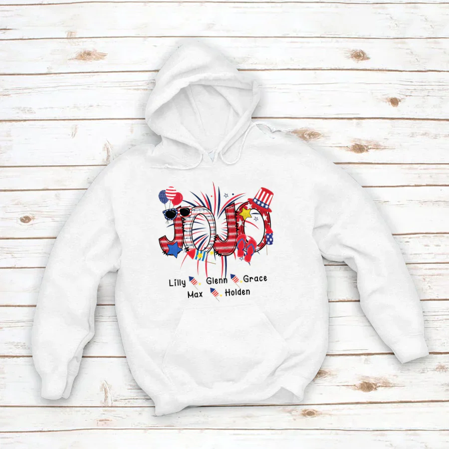 Patriotic Doodle 4th Of July JoJo And Grandkid CTH01 Hoodie