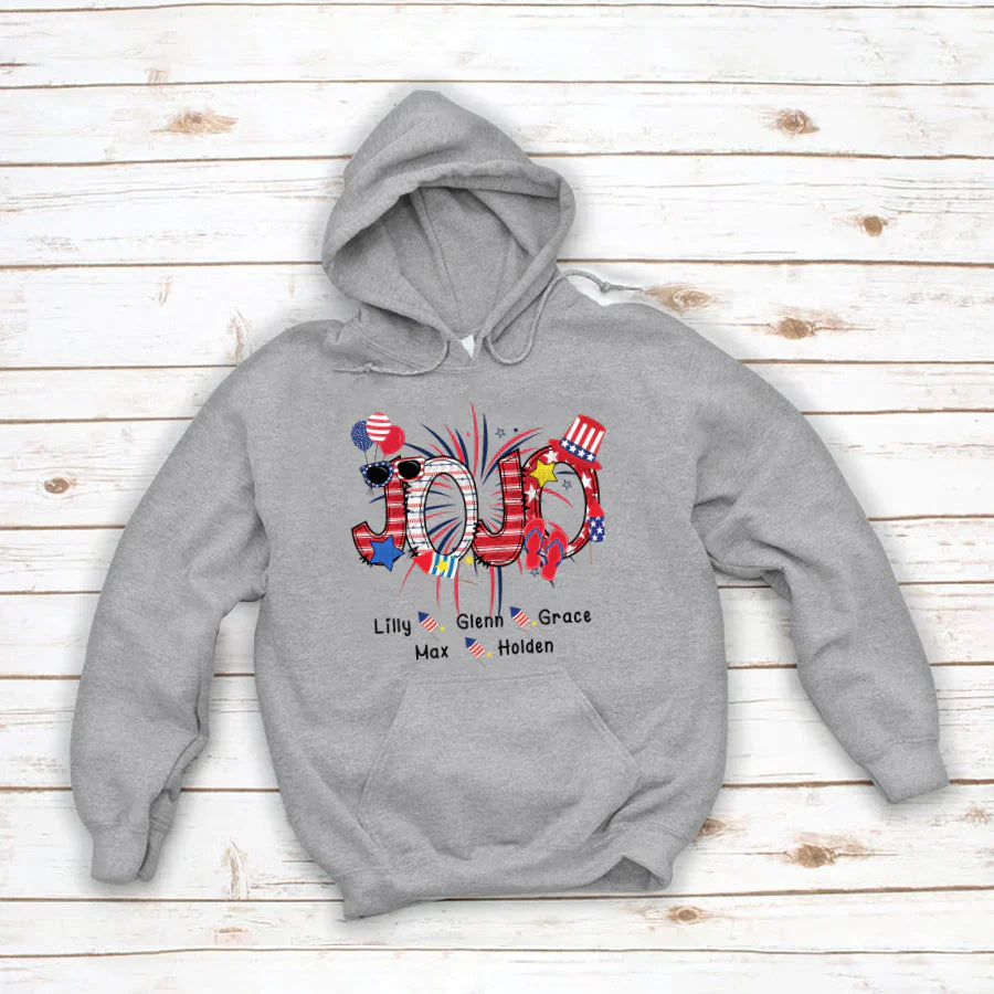 Patriotic Doodle 4th Of July JoJo And Grandkid CTH01 Hoodie