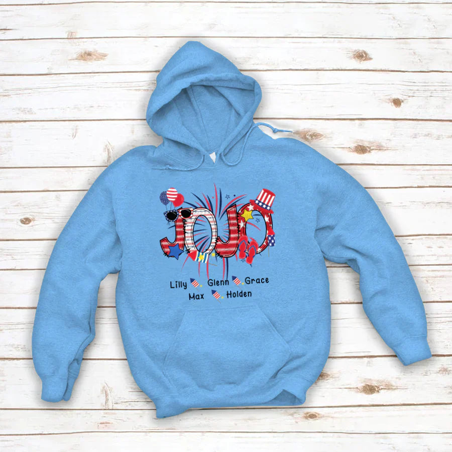 Patriotic Doodle 4th Of July JoJo And Grandkid CTH01 Hoodie