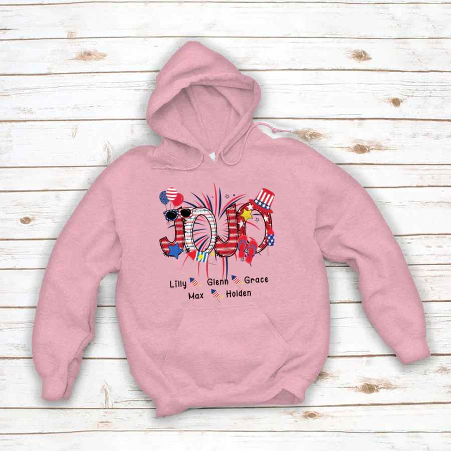 Patriotic Doodle 4th Of July JoJo And Grandkid CTH01 Hoodie
