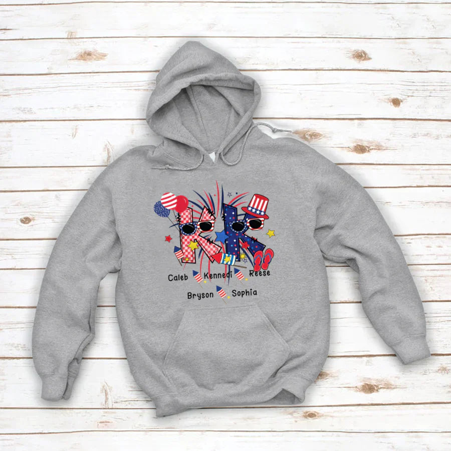 Patriotic Doodle 4th Of July KK And Grandkid CTH01 Hoodie