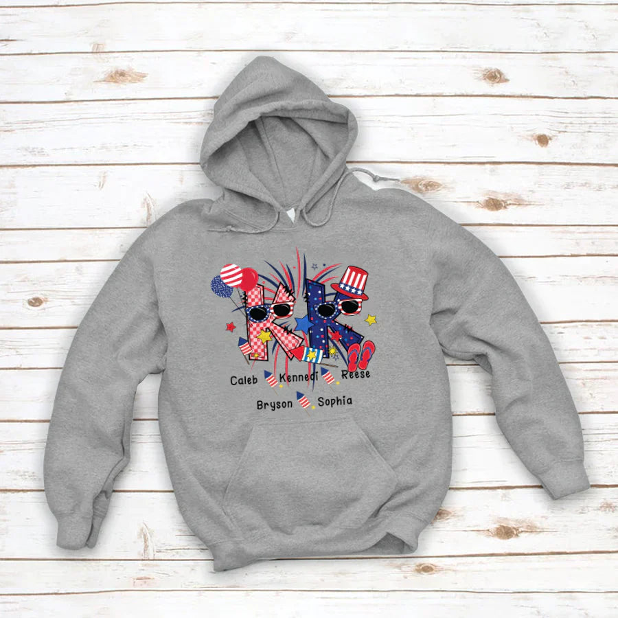 Patriotic Doodle 4th Of July KK And Grandkid CTH01 Hoodie