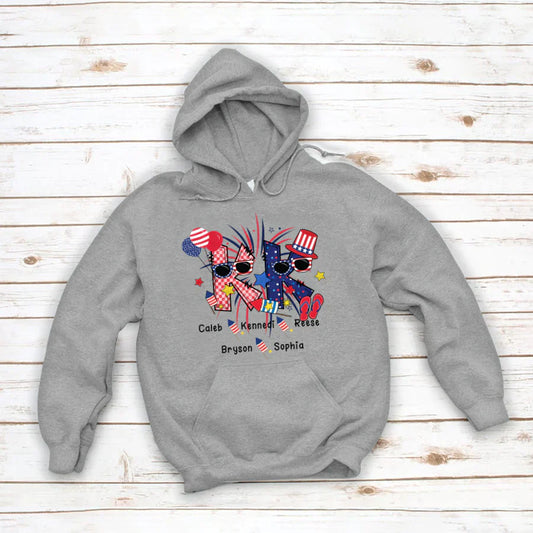 Patriotic Doodle 4th Of July KK And Grandkid CTH01 Hoodie