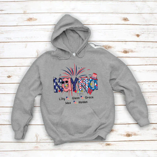 Patriotic Doodle 4th Of July Kayma And Grandkid CTH01 Hoodie
