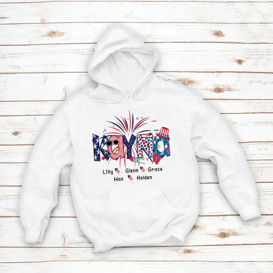 Patriotic Doodle 4th Of July Kayma And Grandkid CTH01 Hoodie