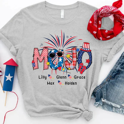 Patriotic Doodle 4th Of July MaJo And Grandkid CTH01 T-Shirt