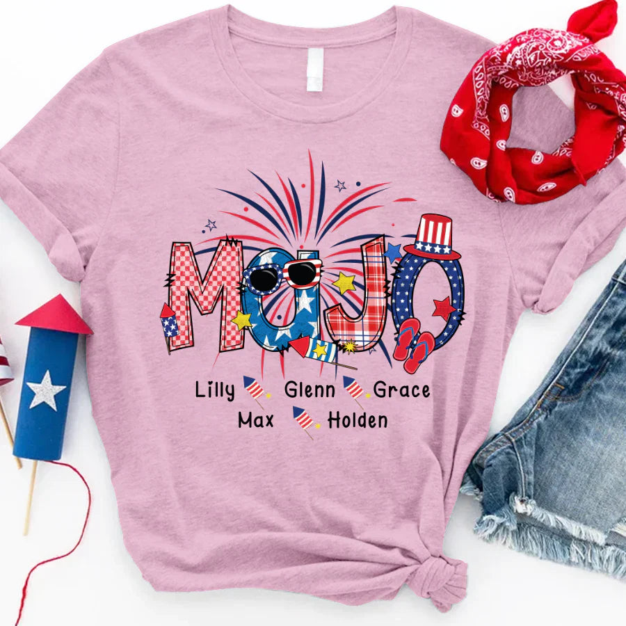 Patriotic Doodle 4th Of July MaJo And Grandkid CTH01 T-Shirt