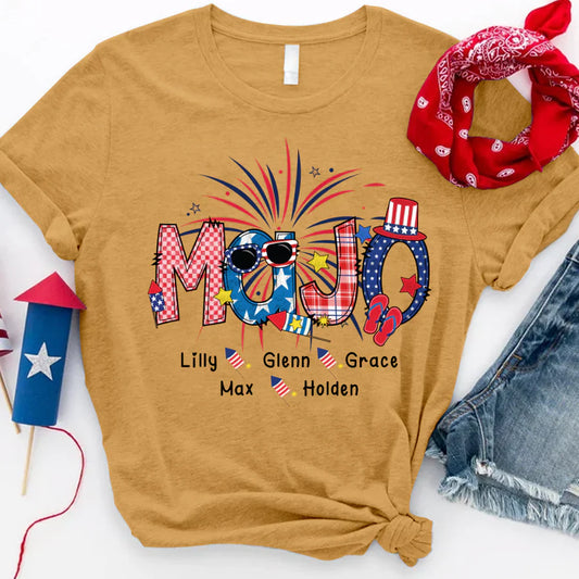 Patriotic Doodle 4th Of July MaJo And Grandkid CTH01 T-Shirt