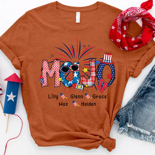 Patriotic Doodle 4th Of July MaJo And Grandkid CTH01 T-Shirt