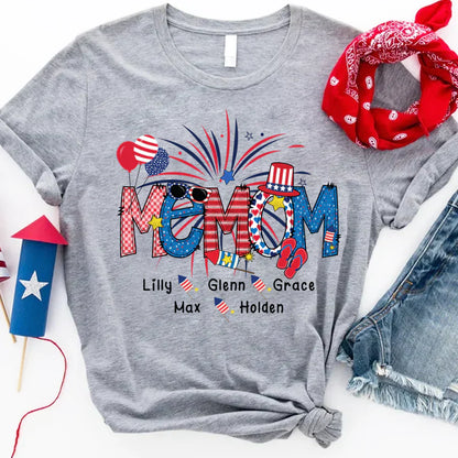 Patriotic Doodle 4th Of July Memom And Grandkid CTH01 T-Shirt