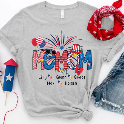 Patriotic Doodle 4th Of July Memom And Grandkid CTH01 T-Shirt