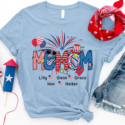 Patriotic Doodle 4th Of July Memom And Grandkid CTH01 T-Shirt