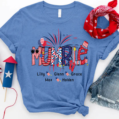 Patriotic Doodle 4th Of July Mumble And Grandkid CTH01 T-Shirt