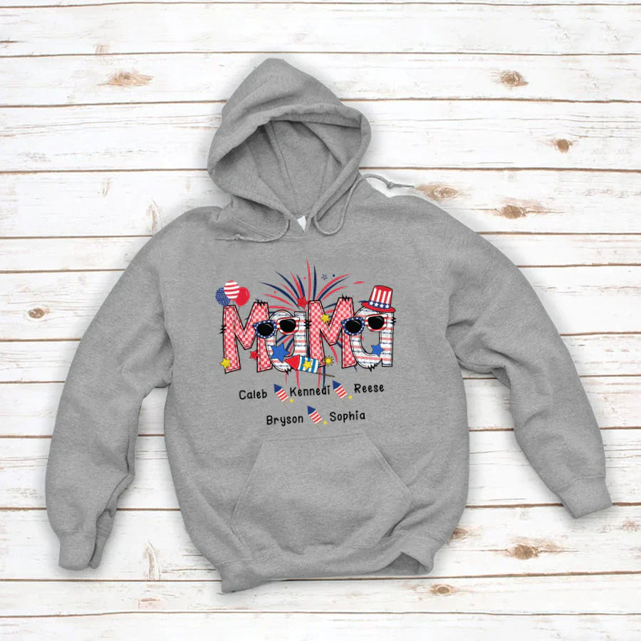 Patriotic Doodle 4th Of July mama And Grandkid CTH01 Hoodie