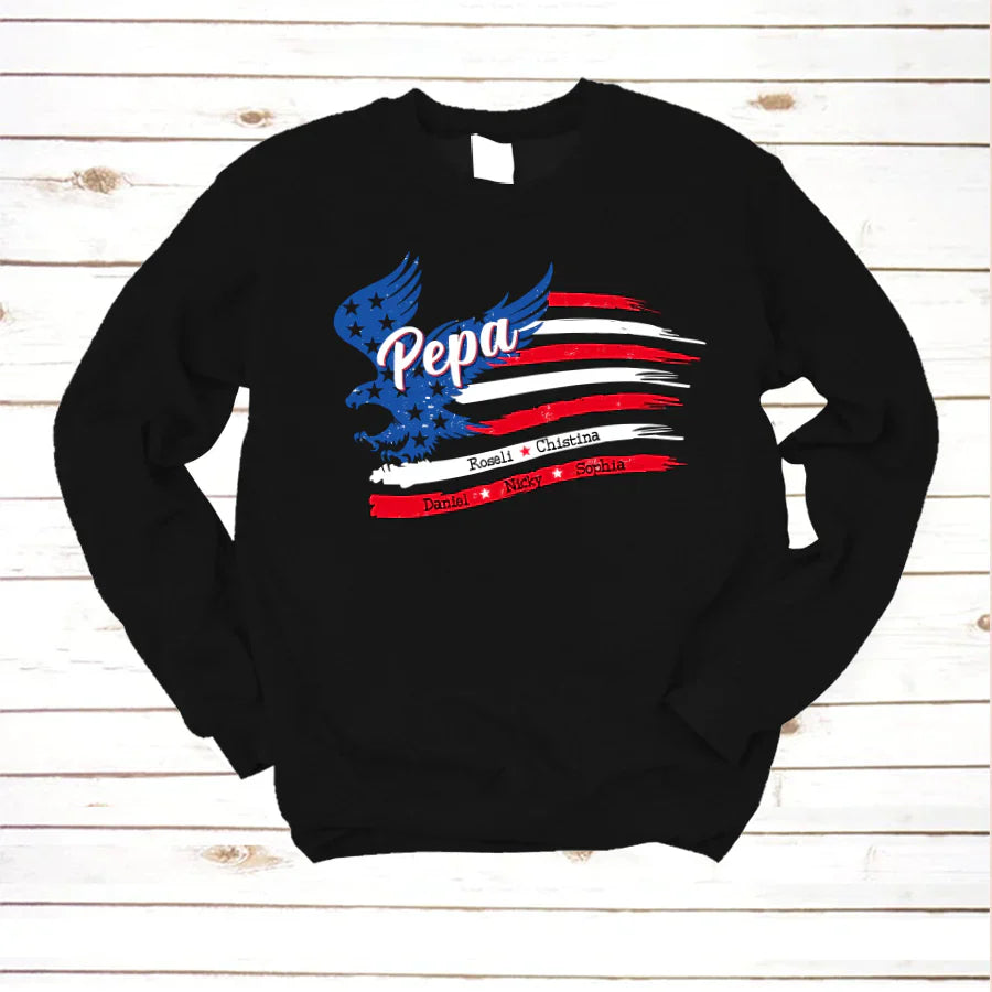 Pepa With Grandkids Names 4th Of July CTL94 Sweatshirt