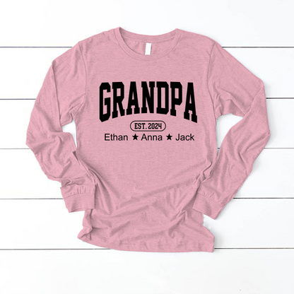 Personalized Dad Grandpa And Grandkids Father's Day Gift Shirt