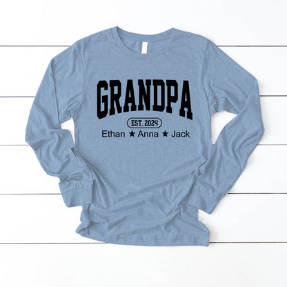 Personalized Dad Grandpa And Grandkids Father's Day Gift Shirt